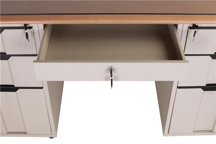 Steel Office Furniture Desk with Two Cabinet