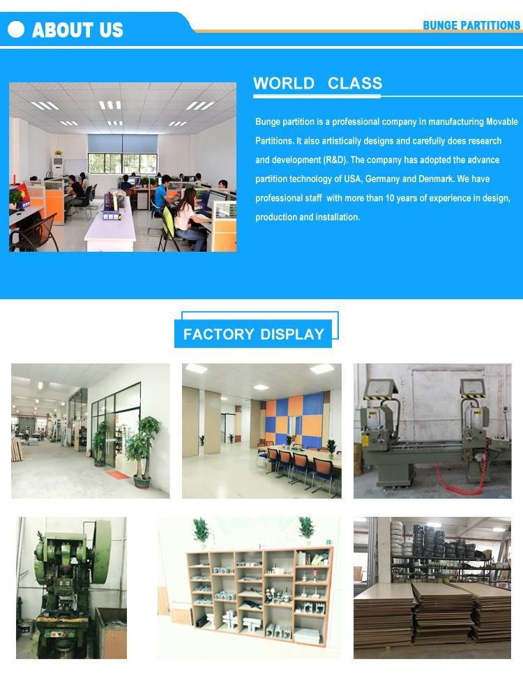 Hot Sale Glass Partition Top and Bottom Frameless Glass Clamp Classroom Glass Movable Partition