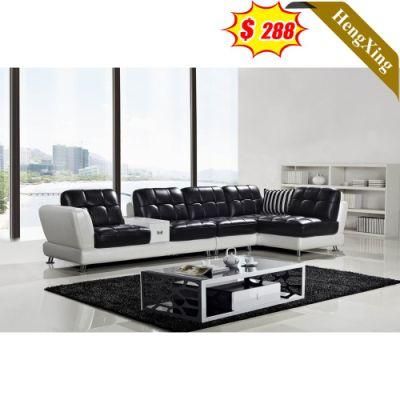 Modern Home Furniture Black Color Leather PU L Shape Function Sofa