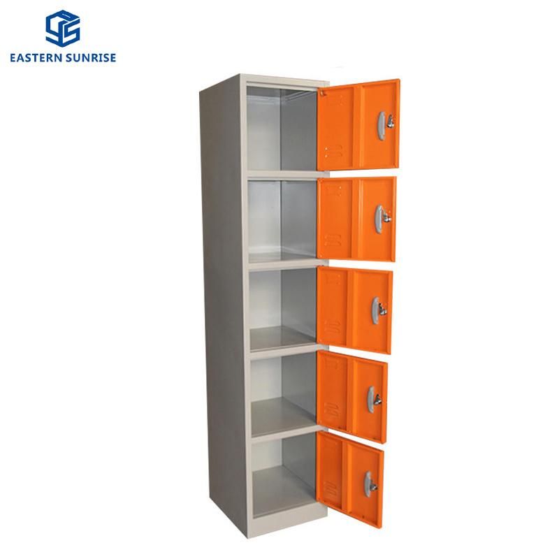 Vertical 5 Doors Steel Clothes Cabinet Metal Locker