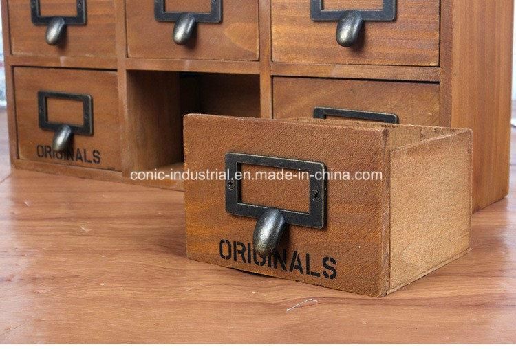 Japan Style Vintage Wooden 9 Drawer Storage Cabinet