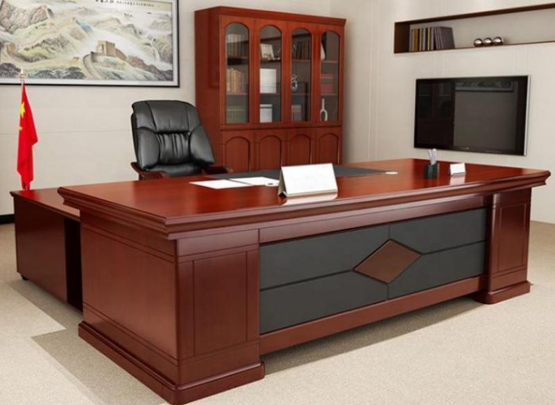 Foshan Factory Wholesale MDF High Class Elegant Office Table with Side Cabinet (SZ-OD526)