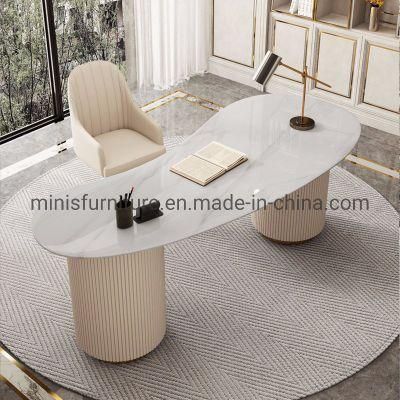 (M-OD1208) Beautiful Office Curved Marble Computer Desk Furniture