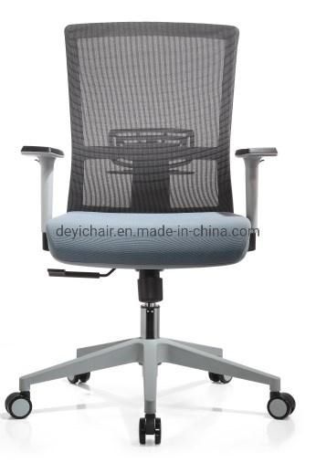 Simple Tilting Mechanism with Headrest BIFMA Standard Nylon Base Black Back Frame High Back Office Middle Mesh Back Chair