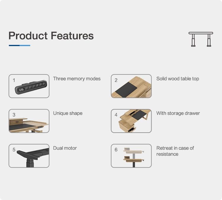 Sample Provided Modern Design Home Furniture Fuan-Series Lifting Table with High Quality