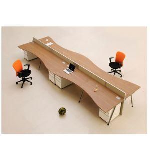 Public Area Office Furniture Wooden Metal Fabric Desk Workstation