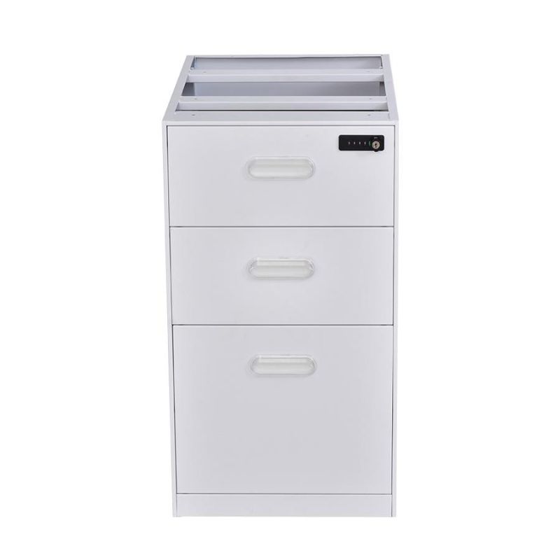 3 Drawer Lockable Steel Fixed Drawer Cabinet Under Office Desk