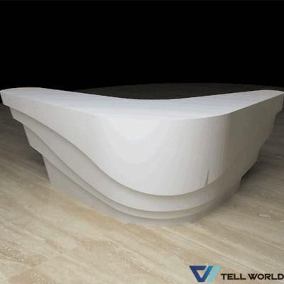 White Counter Top Straight Shape Reception Desk Office Furniture