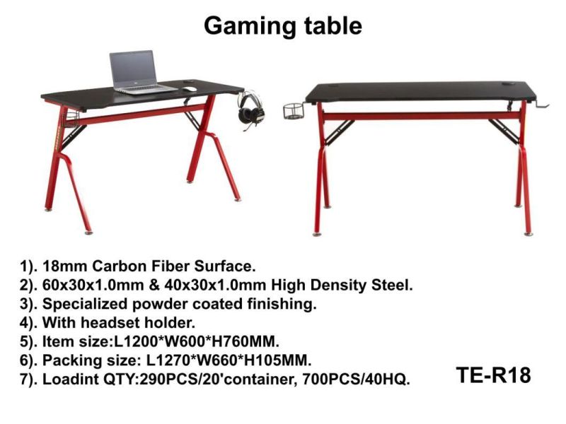 Gaming Desk Office Computer Table PC High Quality Powder Coating Desk Home Furniture