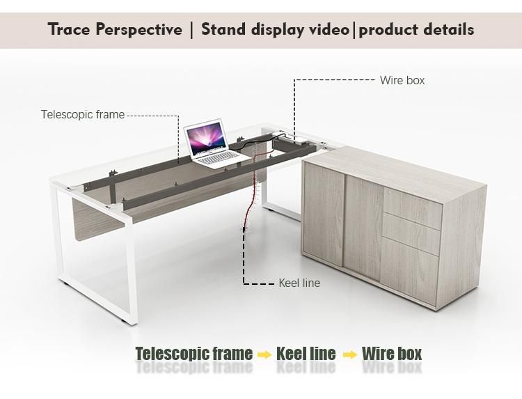 Factory Wholesale L Executive Glass General Manager Furniture Wooden Office Desk