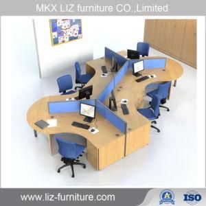 Curved Shape Cubicle Office Workstation with Custom Made Fabric Partition Am052