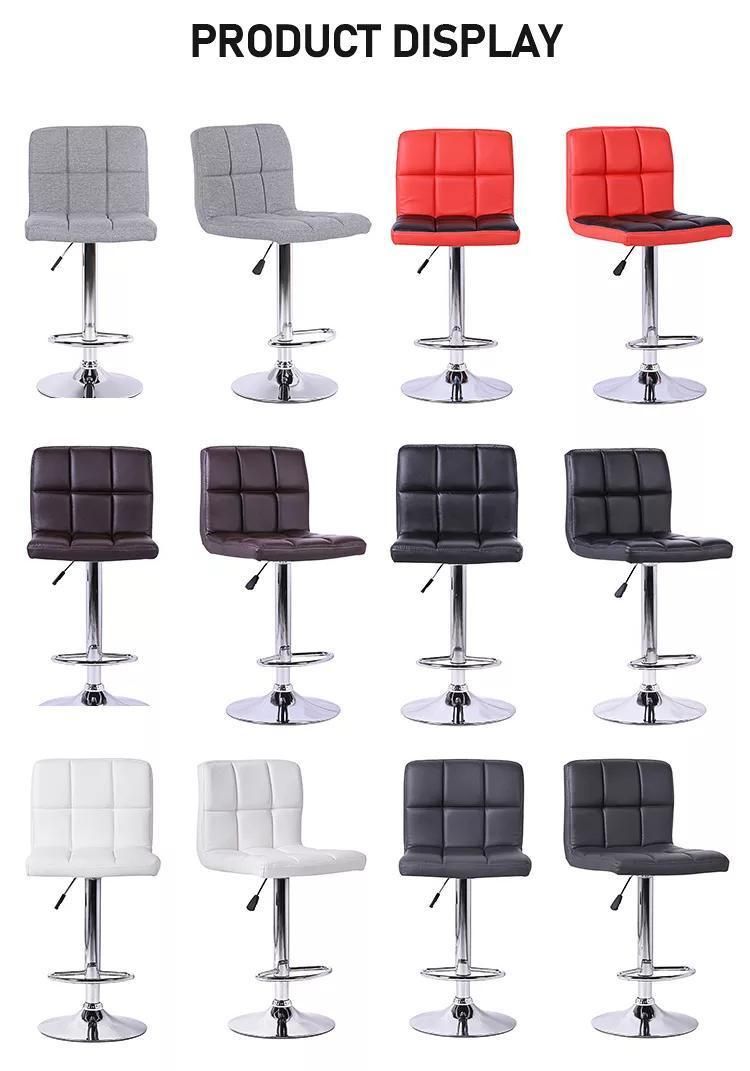 Red Swivel Bar Chair Without Wheels