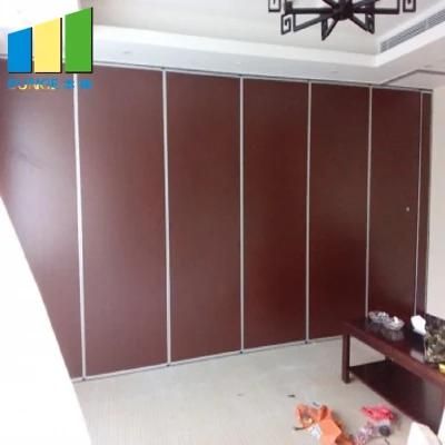 Aluminium Track Wooden Sliding Door Office Movable Wall Acoustic Room Partition System