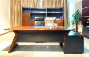 New Modern MDF Veneer Solid Wooden Furniture Glossy Veneer Wooden Office Desk