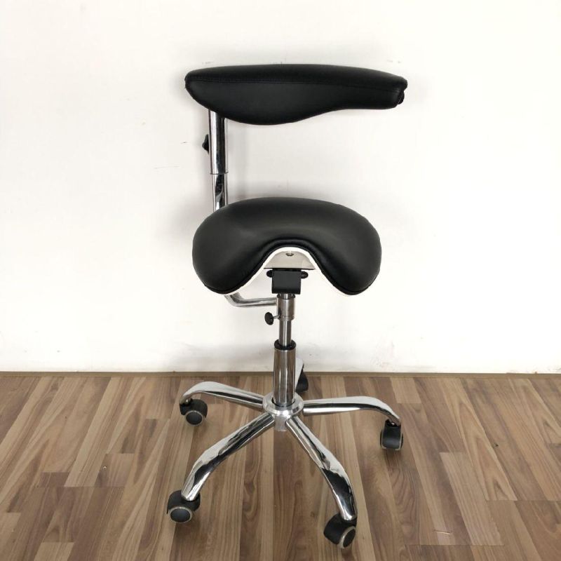 Salon Dental Hygienist Rolling Dentist Clinical Stool Adjustable Saddle Stool Tilt Backless Chair with Wheels