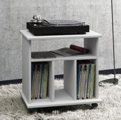 Rotating Mobile Shelving Unit Wood Bookshelf