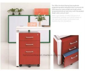 Five Wheels Mobile Filing Cabinet Metal Furniture with 3 Drawers /Pedestal