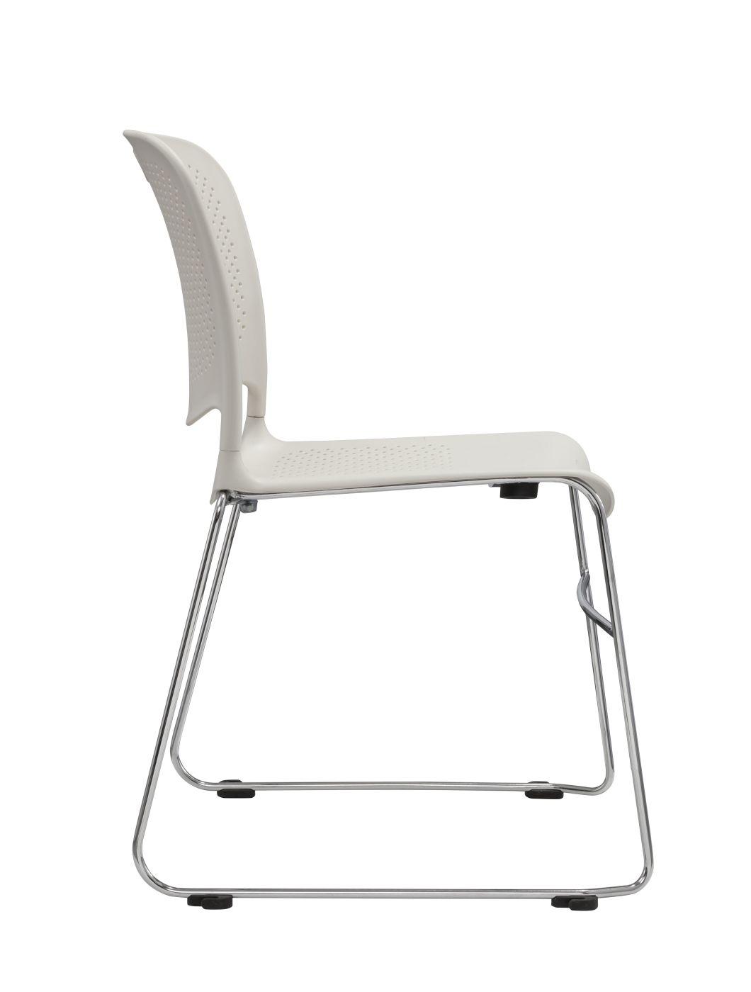 White Color Plastic Shell Seat Cushion Optional New Design Chromed Finished Frame Stool Chair
