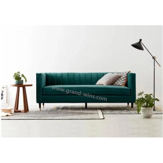 Hotel Furniture Pleated-Back Sofa Fabric Couch Office Sofa