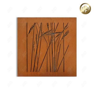Corten Steel Customized Pattern Laser Cut Metal Panel Screen