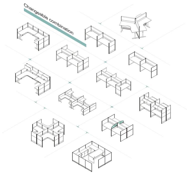 Modern Cubicle Office Partition Modular Workstation
