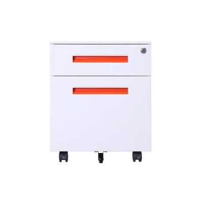 Office Steel Filing Cabinet Metal 2 Drawer Mobile Pedestal