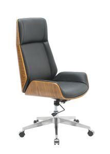 Ultra Modern Mixed Wooden and Fabric Office Chair with Silent Castor