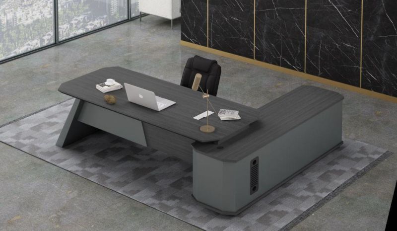 2021 New Design E1 MDF L Shaped Wooden Office Executive Desk