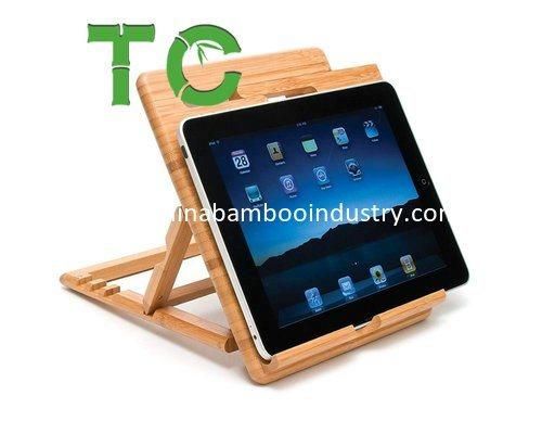 Wholesale High Quality Bamboo Expandable Book Stand Tablet Holder Adjustable Kindle Stand