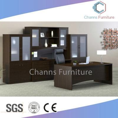 Dark Brown Computer Table Straight Manager Office Desk (CAS-D41215)