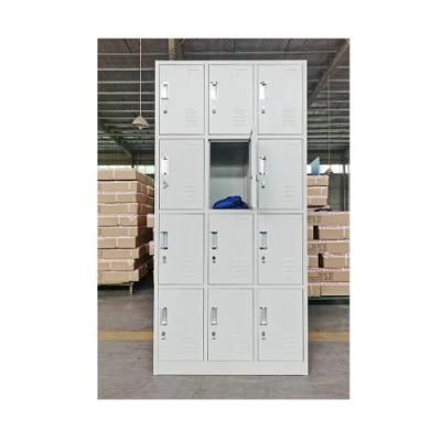 Fas-031 12 Doors Metal Lockers Mini Steel Storage Locker Iron Storage Work Locker Cabinet