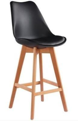 Bar Stool Black Wooden Leg Chair