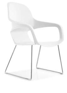 White Plastic Metal Legs Ergonomic New Style Guest Reception Leisure Chair