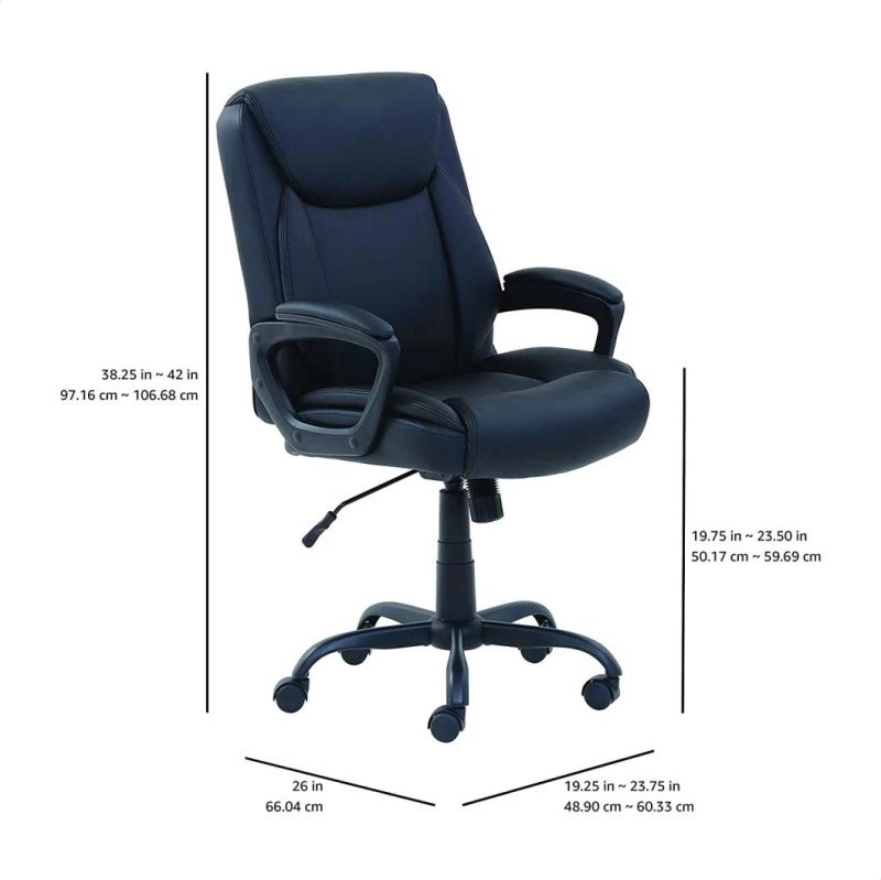 Li&Sung Middle Back PU Leather Executive Manager Office Chair