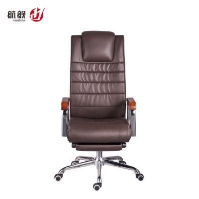 Big and Tall Brown PU Office Chair Ergomic Executive Chair