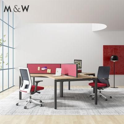 Modern 3 Person Commercial 120 Degree Office Desk Design Workstations