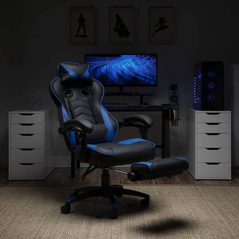 Black Factory Wholesale High Back Adjustable Leather Ergonomic Racing Game Chair