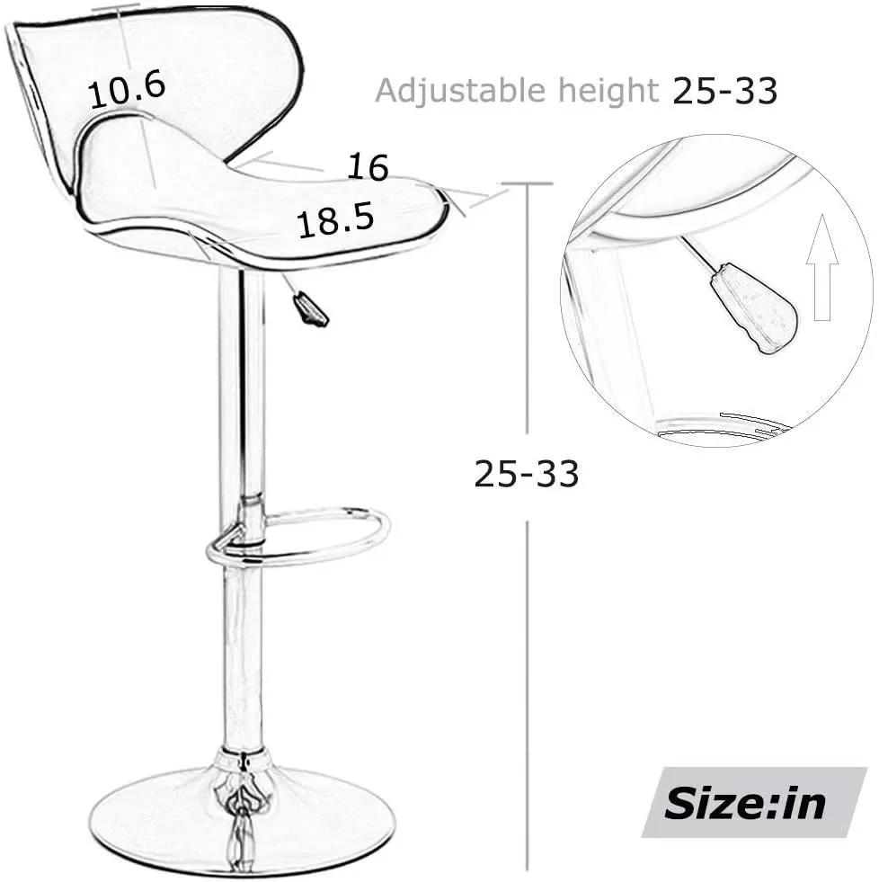 Height Adjustable Bar Chair with Comfortable Footrest