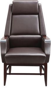 Luxury Hotel Waiting Room Furniture Wooden Leather Guest Visitor Chair D1806