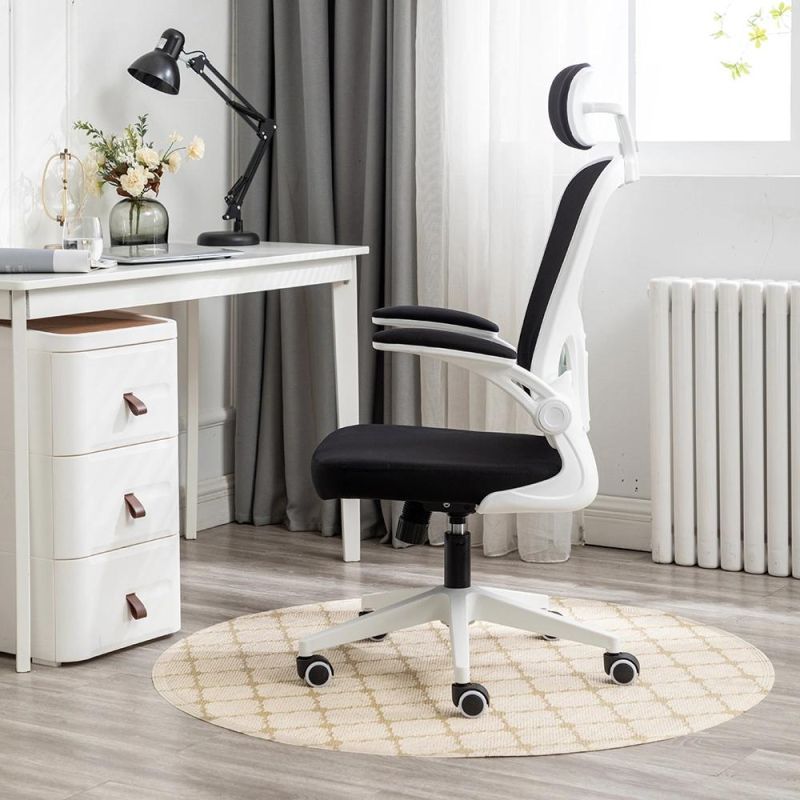 Factory Price Sales Ergonomic Desk Chair Computer Mesh Chair with Lumbar Support and Flip-up Arms