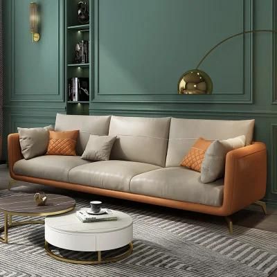 Orange Khaki Color Commercial Furniture Office Lounge Waiting Area Reception Sofa Set