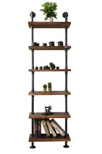 DIY Pipe Wall Shelf, Wall Mount Bookshelf Bookcase, Wall Wooden Shelf Rack