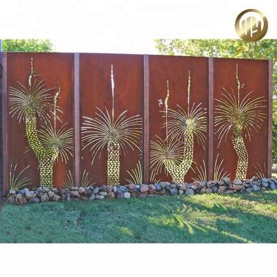 Rectangular Design Corten Steel Rusty Metal Privacy Screen