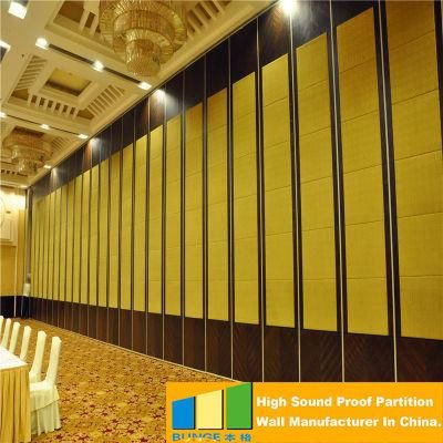 Aluminium Frame MDF Fabric Sliding Folding Wooden Walls Banquet Hall Soundproof Movable Partition for Restaurants