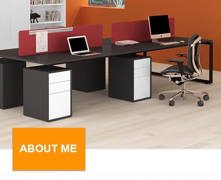 High Quality Standard Size New Type Office Furniture Modern 4 Person Office Desk Workstation with Fixed Wooden Pedestal