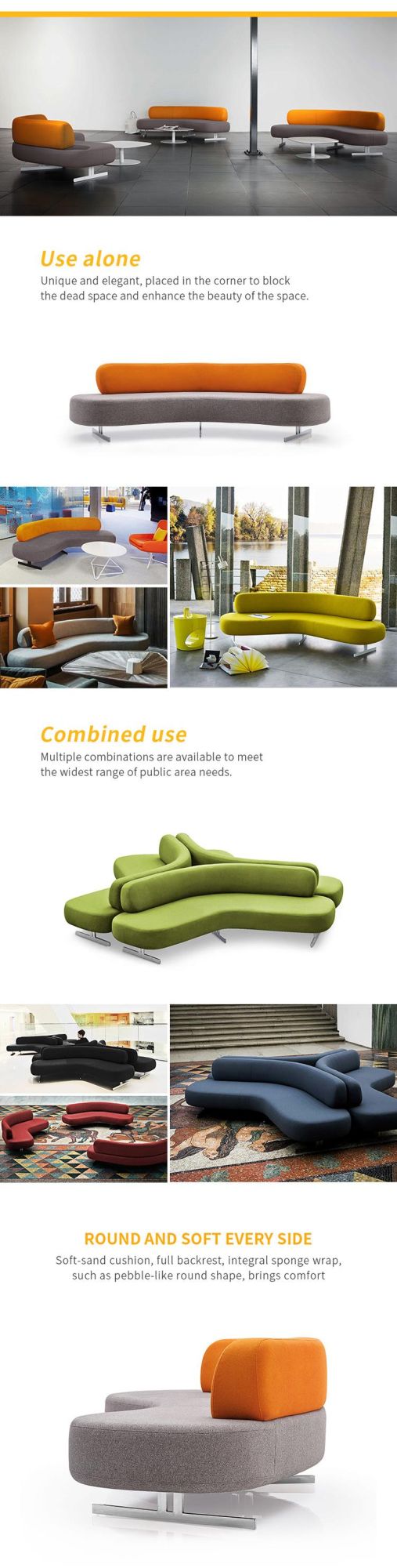 Office Sofa Set Office Leisure Chair Modern Fabric Office Sofa