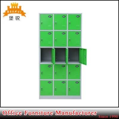 Factory Used 15 Door Metal Staff Storage Cabinet Steel Locker