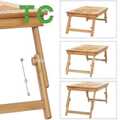 Wholesale Folding Adjustable Bamboo Laptop Desk with Cooling Stand Bed Table Tray