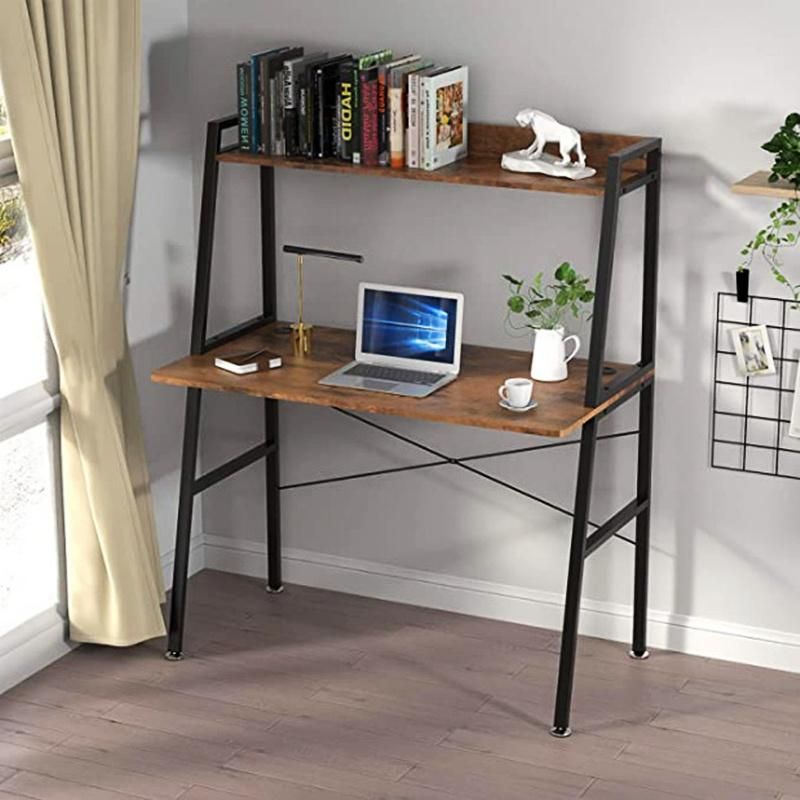 Home Simple Bedroom Bookshelf Integrated Office Computer Desk 0349