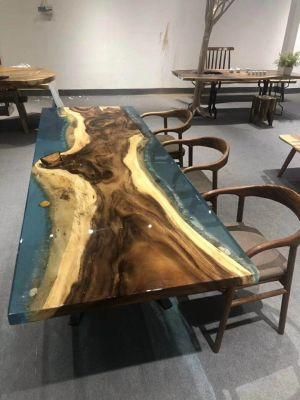 Solid Walnut Wood Resin River Beach Home Use Dining Table/Office Desk Top